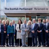 The Reform UK MSP group outside the Scottish Parliament.