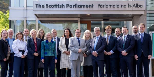 The Reform UK MSP group outside the Scottish Parliament.