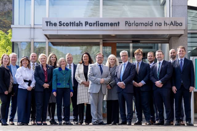 The Reform UK MSP group outside the Scottish Parliament.
