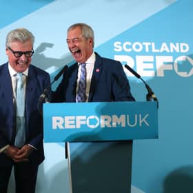 Will Nigel Farage, seen with Scottish party leader Malcolm Offord at a rally in Falkirk last year, be able to rely on SNP support in the event of a hung Westminster parliament after the next election? (Picture: Jeff J Mitchell)