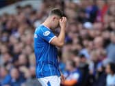 Lawrence Shankland leaves the pitch injured