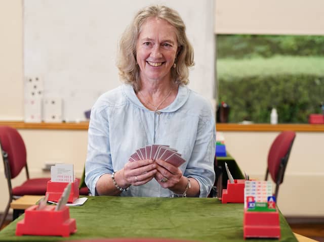 Trish Gordon playing bridge