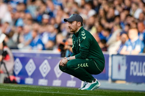 Saint-Etienne head coach Ian Cathro on the touchline at Ibrox during a pre-season friendly match against Rangers. (Photo by Craig Williamson / SNS Group)