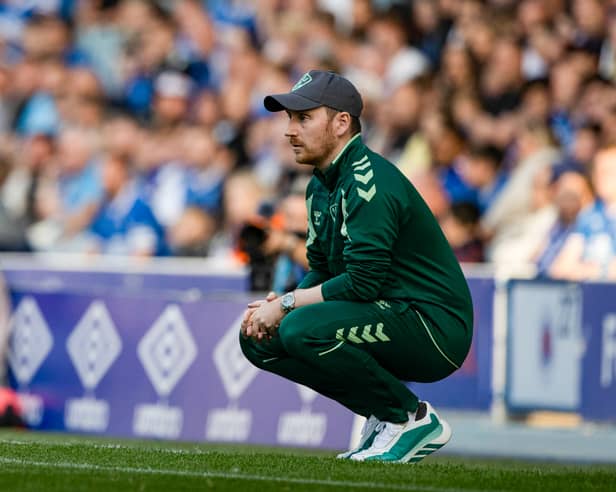Saint-Etienne head coach Ian Cathro on the touchline at Ibrox during a pre-season friendly match against Rangers. (Photo by Craig Williamson / SNS Group)