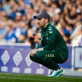 Saint-Etienne head coach Ian Cathro on the touchline at Ibrox during a pre-season friendly match against Rangers. (Photo by Craig Williamson / SNS Group)
