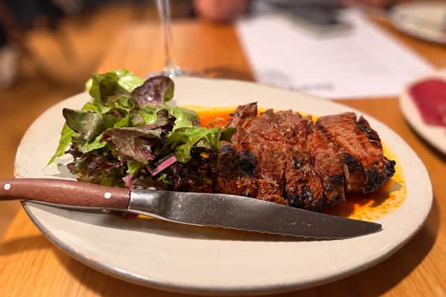 The 8oz Hereford ribeye at Beau in Belfast, served with dressed leaves and Café de Paris, was one of the standout dishes of the evening.