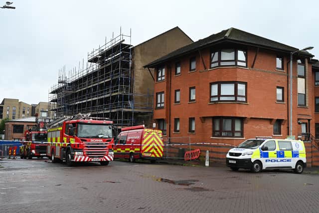 Six fire engines and specialist resources were sent to the scene in Stonyhurst Street in the Possilpark area of Glasgow.