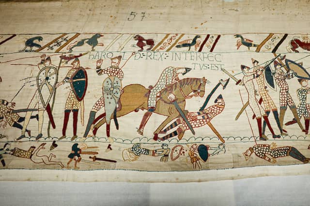 The scene depicting King Harold's death on the Bayeux Tapestry (Picture: Adrian Dennis)