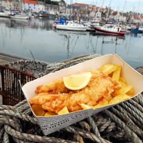 Fish and chips by the dock. Picture: Anstruther Fish Bar