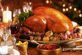 Roast turkey for  Christmas dinner with all the trimmings