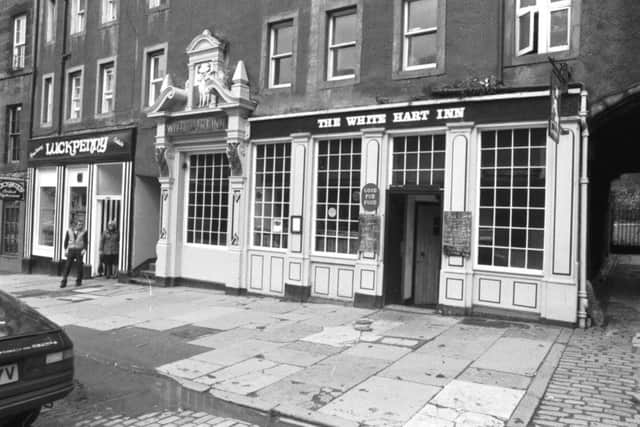 Exterior of The White Hart Inn in the Grassmarket area of Edinburgh, June 1983. Picture: TSPL