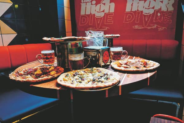 the High dive Pizza Pub - st. Leonard's Street - Edinburgh
the Civerinos team continue their cr5ust crusade with this pub-pizzeria hybrid in the City's southside.  the team promise "beers, wins, spritis and decent pizza with good times thrown in for free" - so long as they continue their awesome San Marzano tomatoes and mozzarella toped pizzas, we aren't too fussed.