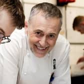 Head Chef Coalin Finn and Chef Michel Roux Jr. in the kitchen