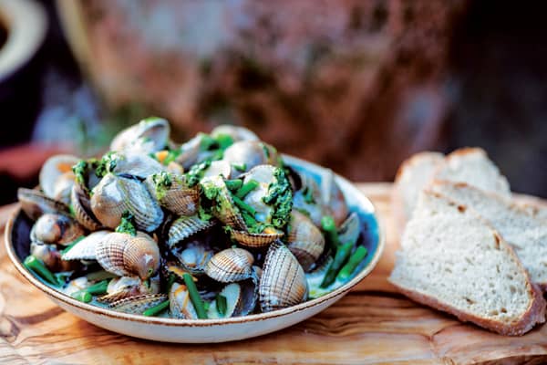 Summer Broth of Clams, French Beans & Pesto Genovese