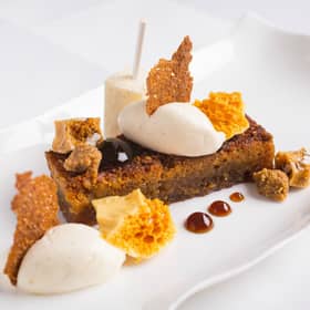 Treacle Tart, Honeycomb and Vanilla Cream