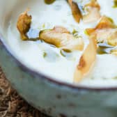 Celeriac Soup with Celeriac Crisps and Parsley Oil
