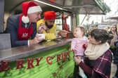 FREE FIRST USE

Scottish Chef Tony Singh and Cabinet Secretary Richard Lochhead serve food to local mum Sarah Holmes and her daughter Emma (9 months) in Edinburgh made from festive leftovers.

Further Info:
Sarah Stuart
Zero Waste Scotland
07715 066461
sarah.stuart@zerowastescotland.org.uk

Lenny Warren / Warren Media
07860 830050  01355 229700
lenny@warrenmedia.co.uk
www.warrenmedia.co.uk

All images © Warren Media 2015. Free first use only for editorial in connection with the commissioning client's  press-released story. All other rights are reserved. Use in any other context is expressly prohibited without prior permission.