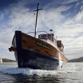 A scene from VisitScotland's TV Commercial, Surprise Yourself.  The Glen Massan luxury cruise ship in the Kyles of Bute, near  Colintraive, Argyll.October 2010Picture Credit : P. Tomkins / VisitScotland / Scottish ViewpointTel: +44 (0) 131 622 7174  Fax: +44 (0) 131 622 7175E-Mail : info@scottishviewpoint.comThis photograph can not be used without prior permission from Scottish Viewpoint.