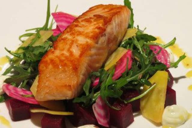 Hot smoked salmon.