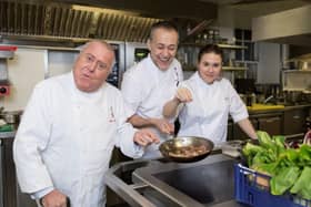 Albert Roux, Michel Roux Jr and Emily Roux. Picture: PA