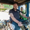 Euan Cameron with tractor mad nephew Ruairidh at Pittormie Farm. Picture: Lisa Ferguson