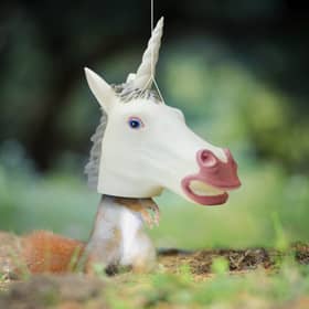 Turn squirrels into mythical beasts with this Hanging Unicorn Squirrel Feeder, £14.99  
www.firebox.com