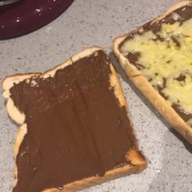 The cheese and chocolate 'toastie'. Picture: Twitter@h_xxda
