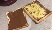 The cheese and chocolate 'toastie'. Picture: Twitter@h_xxda
