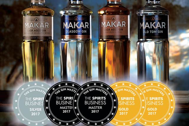 Picture: The Glasgow Distillery Company has won five medals at a leading industry competition against 150 of the world’s finest gins, supplied