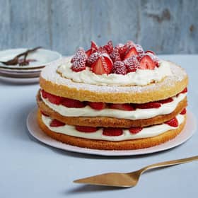 Triple-layer berry Victoria sponge. Picture: Ellis Parrinder