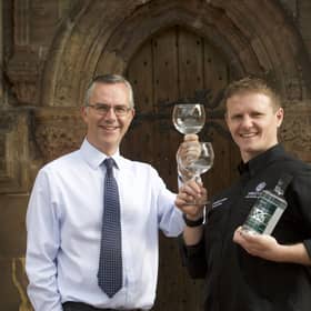 Picture: The Prince of Orkney gin launch - Left, Ian Gardner, Rosslyn Chapel Trust. Right, Stephen Kemp, Orkney Distilling Ltd