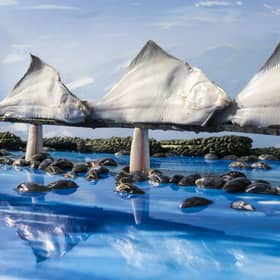 The incredible recreation of the Queensferry Crossing. Picture: Seafish