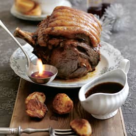 Christmas rib of Welsh Beef with Scotch whisky flambe