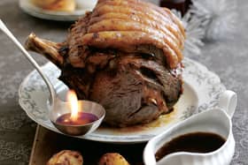 Christmas rib of Welsh Beef with Scotch whisky flambe