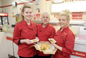 Union Chippie staff serve up some deep fried festive food. Picture: TSPL