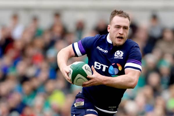 File photo dated 10-03-2018 of Scotland's Stuart Hogg PRESS ASSOCIATION Photo. Issue date: Monday January 28, 2019. Scotland full-back Stuart Hogg believes they are on the verge of an "incredibly special" achievement and insists they are right to talk up their Guinness Six Nations chances. See PA story RUGBYU Scotland. Photo credit should read Donall Farmer/PA Wire.