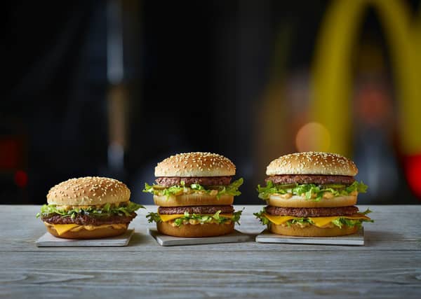 The Big Mac now comes in three different sizes (for a limited time only). Picture: McDonald's