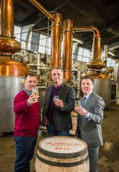 Picture: Liam Hughes, Mike Hayward and Ian McDougall co-founders of The Glasgow Distillery Company, Chris Watt
