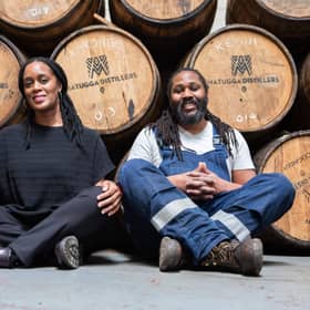 Matugga Rum founders Paul and Jacine Rutasikwa, in their distillery in Livingston, Scotland