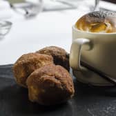 Coffee and doughnuts with marshmallow foam