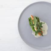 Halibut, pickled swiss chard, sea herbs