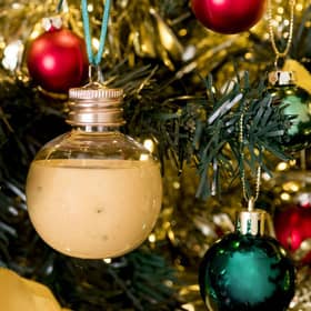 Subway sauce filled Christmas baubles