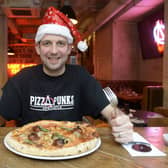 Christmas dinner on a pizza