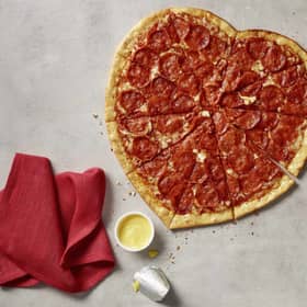 Papa John's heart shaped pizza