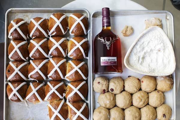 whisky infused Scotch Cross Buns