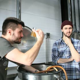 _Dave Broom & Alasdair Day with the first cask - credit Scott Mooney copy copy copy copy
