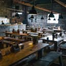 Inside the dark Steak Barn  at Balgove Larder, St Andrews