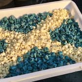 Eusebi Deli in Glasgows West End has come up with a novel way of celebrating St Andrew;s Day - creating Scotlands first BLUE pasta. See SWNS story SWSCpasta. An Italian deli has come up with a unique way of celebrating St Andrews Day - after creating Scotlands first BLUE pasta. Eusebi Deli in Glasgows West End is marking tomorrows (November 30) feast day of Scotlands patron saint with rigatoni dyed with exotic blue liqueur Curacao. Believed to be the first of its kind in Scotland, Eusebis blue pasta - a celebration of 'Scottish and Italian heritage' - will be available at the deli counter for St Andrews Day. Since opening Eusebis in Glasgows West End four years ago, owner Giovanna Eusebi and her team have adapted their pasta recipes, using squid ink, beetroot, peppers and a range of other vegetables to organically colour the dough.