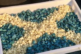 Eusebi Deli in Glasgows West End has come up with a novel way of celebrating St Andrew;s Day - creating Scotlands first BLUE pasta. See SWNS story SWSCpasta. An Italian deli has come up with a unique way of celebrating St Andrews Day - after creating Scotlands first BLUE pasta. Eusebi Deli in Glasgows West End is marking tomorrows (November 30) feast day of Scotlands patron saint with rigatoni dyed with exotic blue liqueur Curacao. Believed to be the first of its kind in Scotland, Eusebis blue pasta - a celebration of 'Scottish and Italian heritage' - will be available at the deli counter for St Andrews Day. Since opening Eusebis in Glasgows West End four years ago, owner Giovanna Eusebi and her team have adapted their pasta recipes, using squid ink, beetroot, peppers and a range of other vegetables to organically colour the dough.