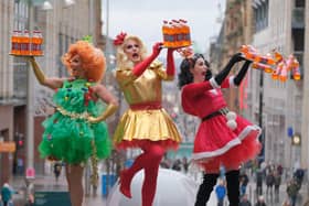 Handout photo of Drag Queens at the launch in Glasgow of the Irn-Bru limited edition Crimbo Juice which is a spicier version of the original, with added ginger, clove and cinnamon. PA Photo. Issue date: Thursday November 7, 2019. See PA story SCOTLAND IrnBru. Photo credit should read: Irn-Bru/PA Wire

NOTE TO EDITORS: This handout photo may only be used in for editorial reporting purposes for the contemporaneous illustration of events, things or the people in the image or facts mentioned in the caption. Reuse of the picture may require further permission from the copyright holder.